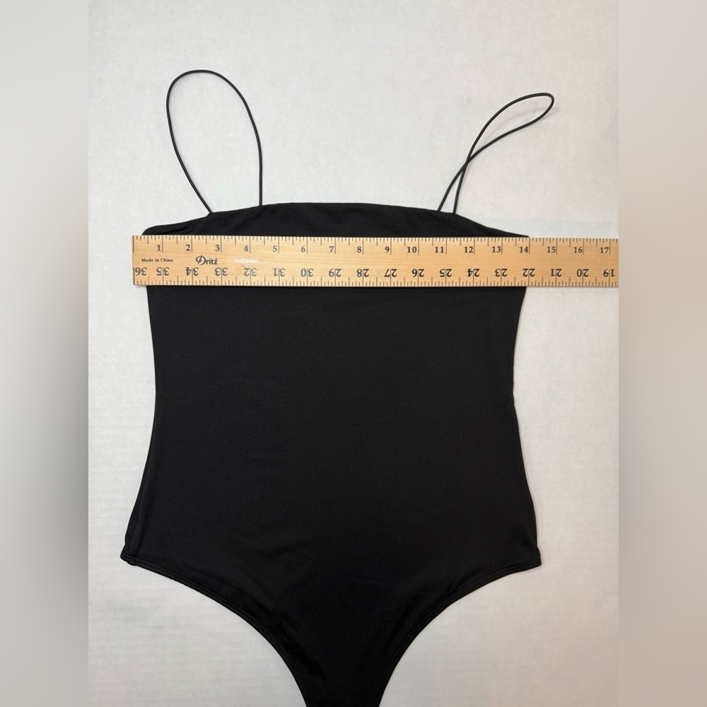 H&M Bodysuit Extra Narrow Shoulder Straps Black Size S - Picture 5 of 8
